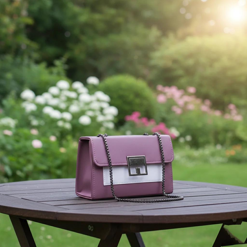 Value Gifts Women’s Fashion Dusty Purple Sling Bag with Chain