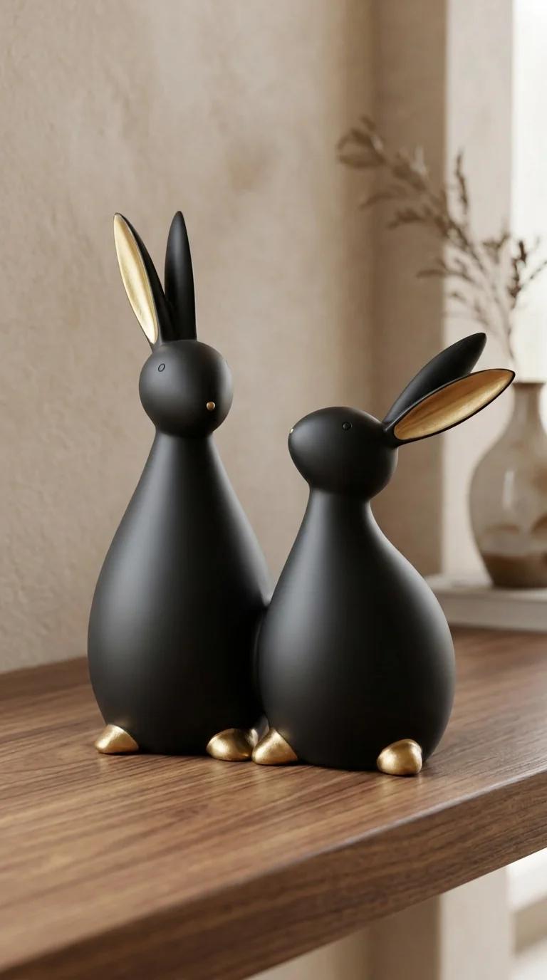 Value Gifts Premium Rabbit Couple Figurine Showpiece for Home and Office Decor
