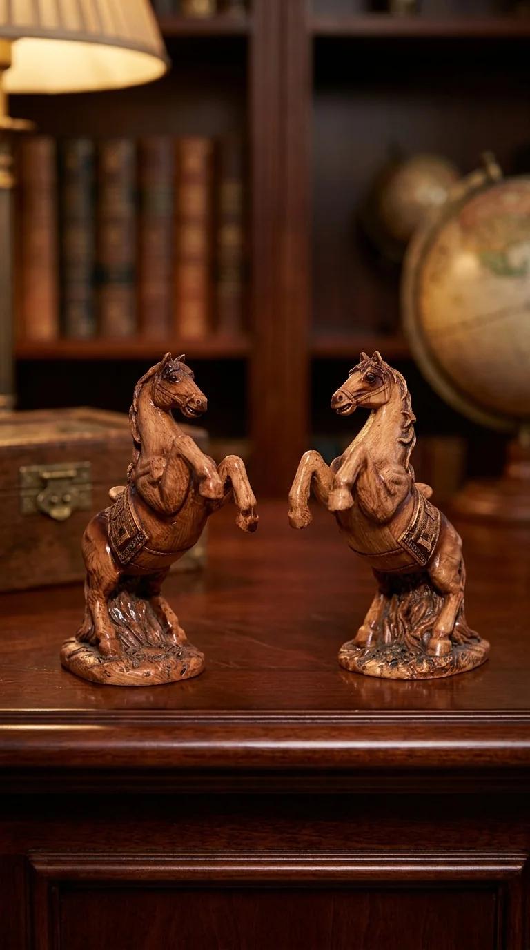 MH Decors Elegant Horse Rearing Pair Showpiece for Home Cabinet and Table Decor