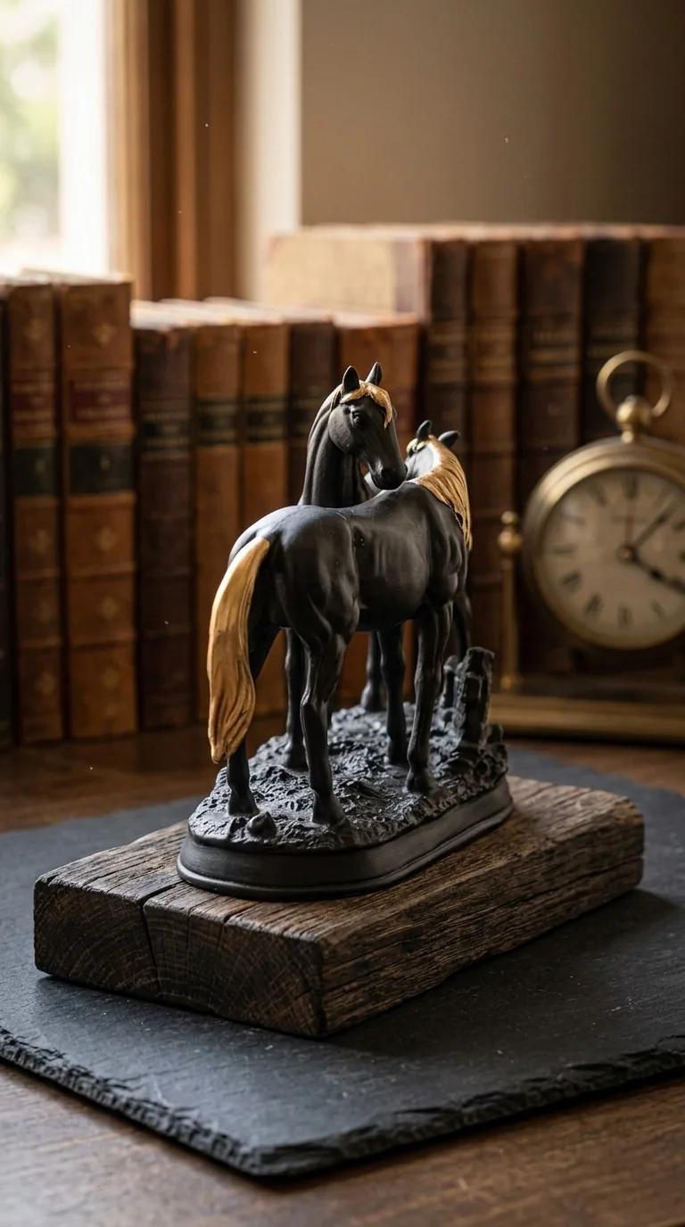 MH Decors Elegant Horse Pair Showpiece for Home Cabinet and Office Table Decor