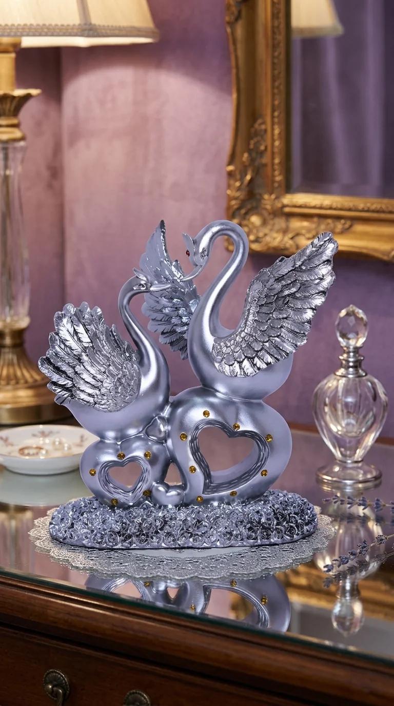 MH Decors Premium Swan Figurine for Home, Living Room, and Decorative Display
