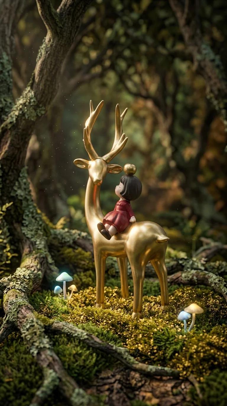 MH Decors Elegant Golden Fairy Reindeer Showpiece for Office and Home Table Decor