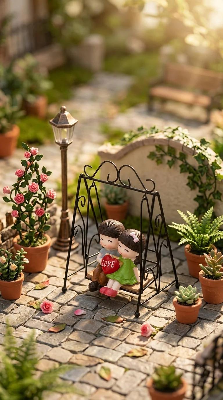 MH Decors Elegant Couple Swing Showpiece for Home and Office Table Decor