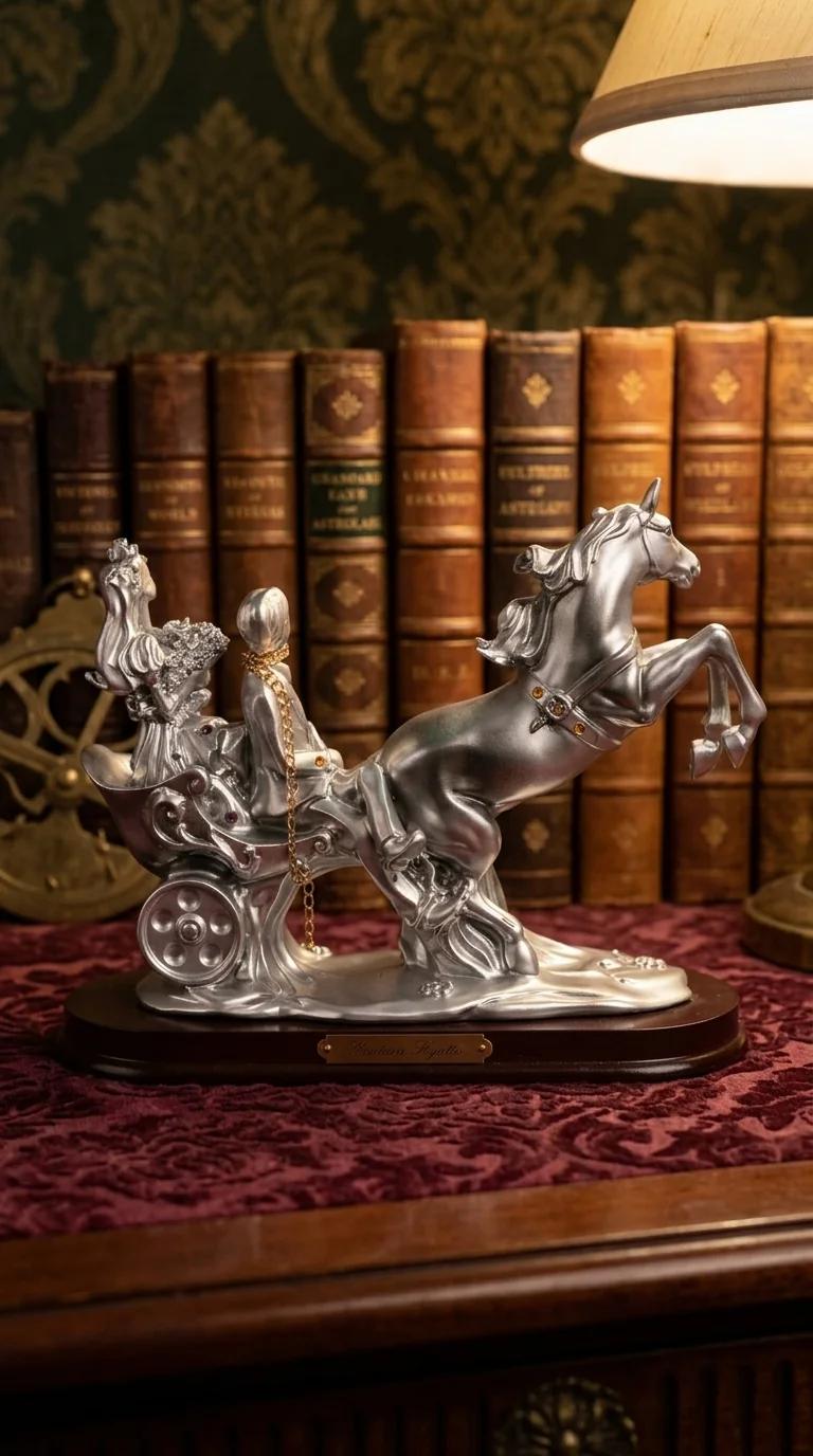 Value Gifts Elegant Love Couple with Horse Showpiece for Home Decoration and Gifting