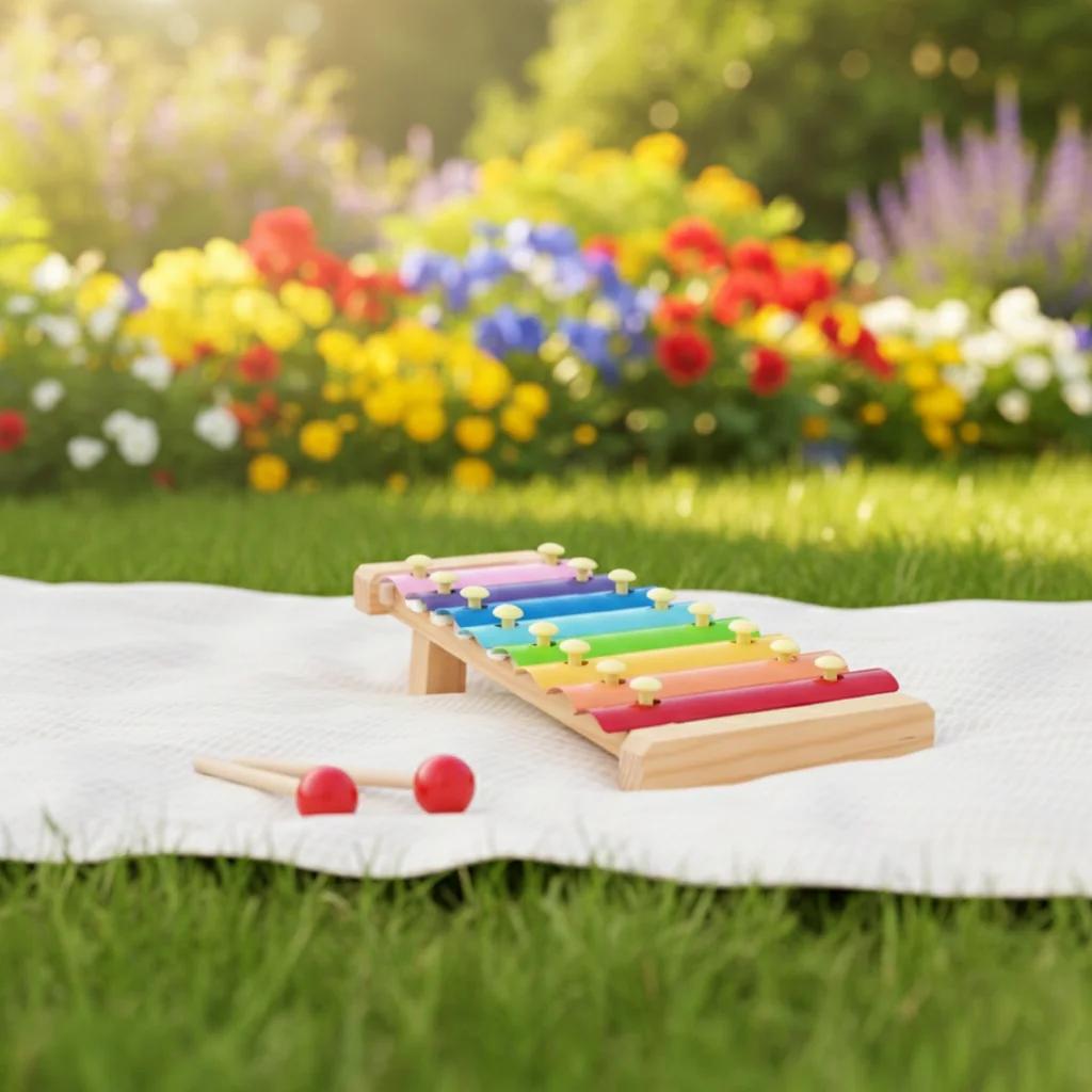 MH Decors Wooden Xylophone Kondapalli Handmade Musical Toy for Kids and Living Room