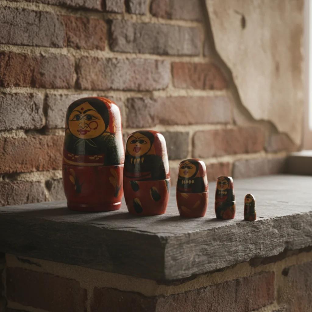 MH Decors Hand Painted Kondapalli Wooden Matryoshka Dolls Set of 5 for Living Room
