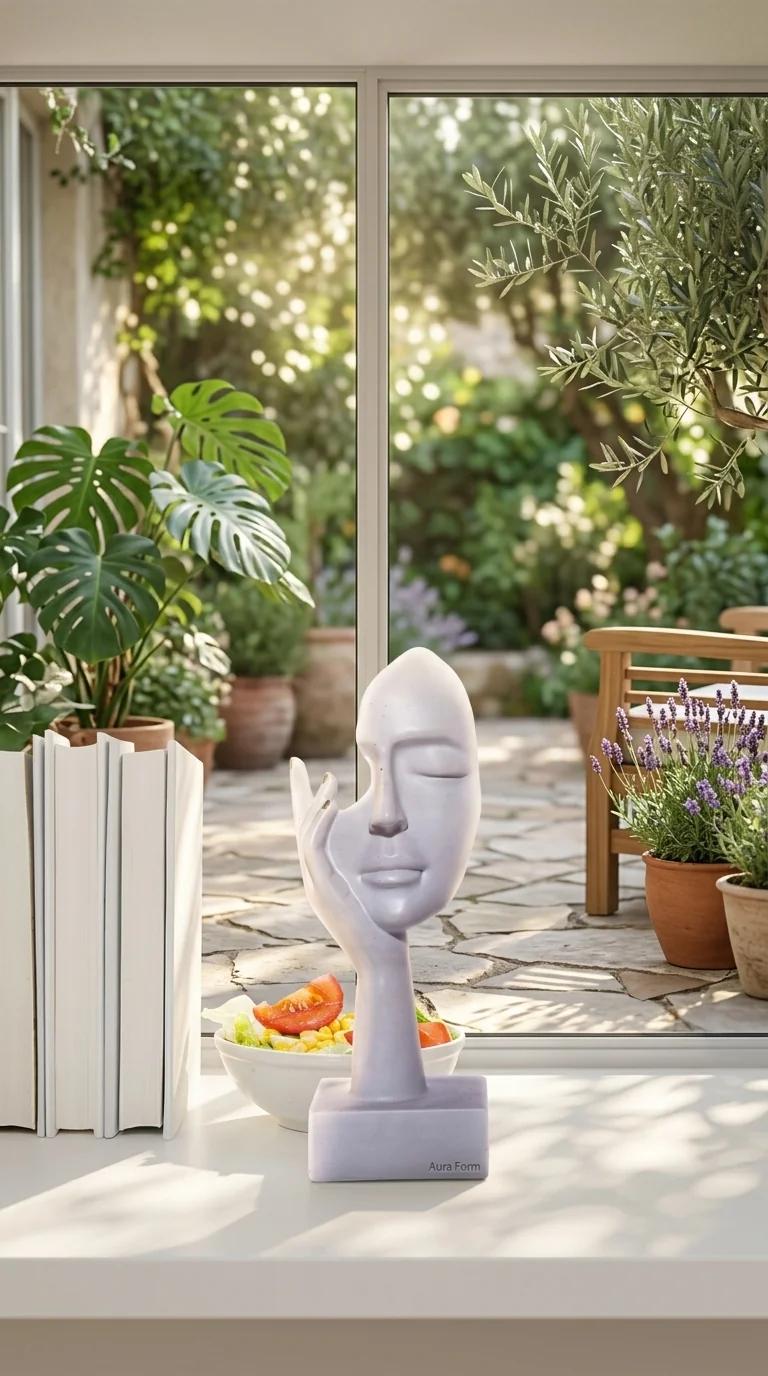 Value Gifts Modern Lady Face Figurine Decorative Showpiece for Living Room