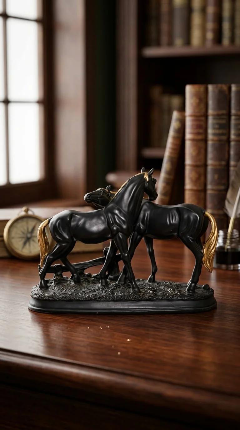 MH Decors Elegant Horse Pair Showpiece for Home Cabinet and Office Table Decor