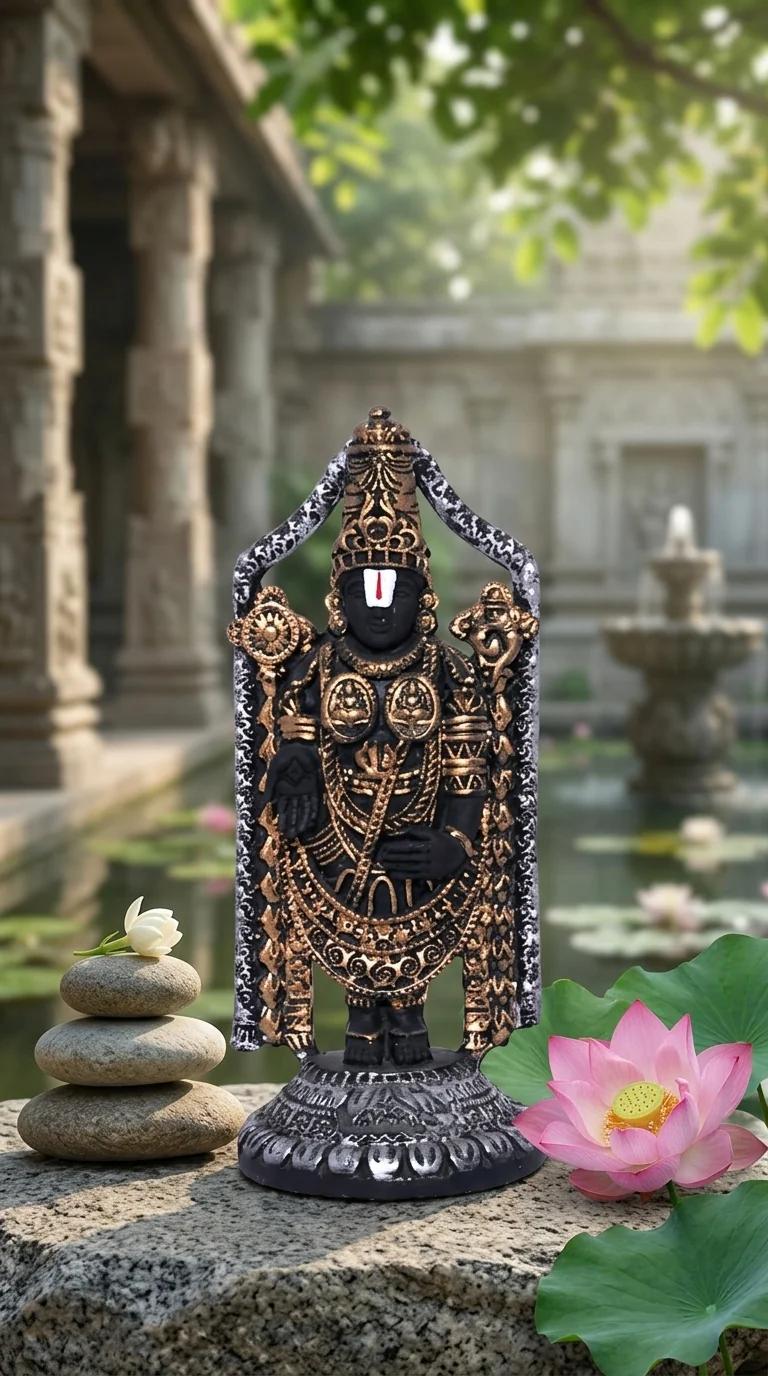 MH Decors Elegant Lord Balaji Figurine for Home, Pooja Room, and Car Decor