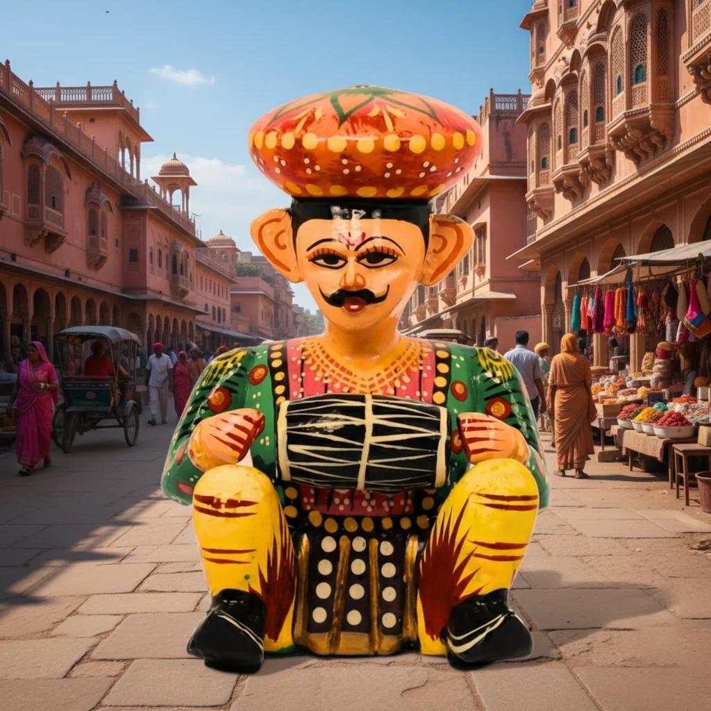 MH Decors Kondapalli Jaipur Musician Bawla Wooden Set of 6 Handmade for Living Room