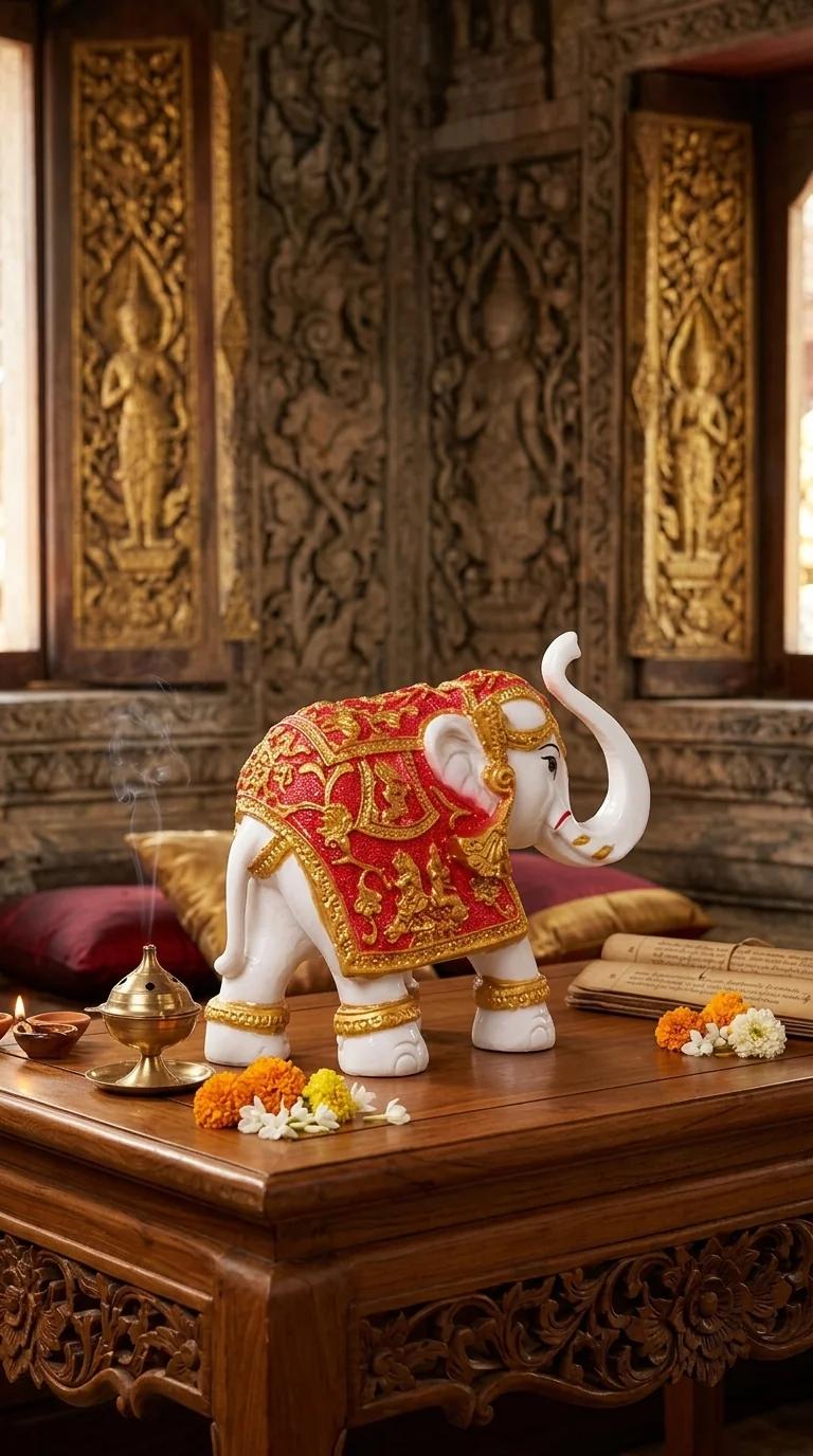 MH Decors Elegant Designer Elephant Pair Statue for Tabletop Home and Office Decor