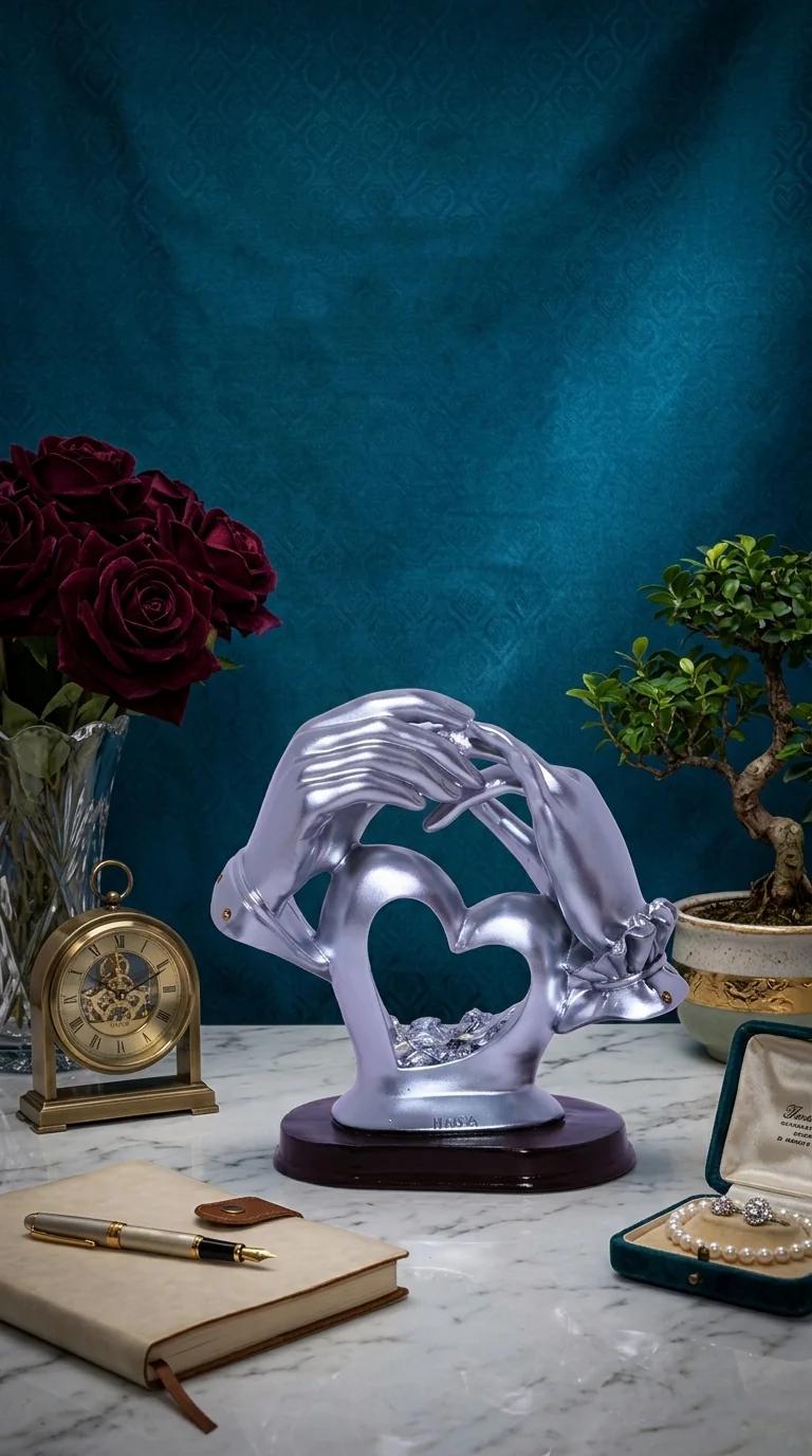 MH Decors Elegant Engagement Hands Showpiece for Office, Home, and Gift Decoration