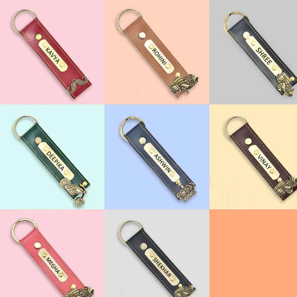 Zpics Personalised Leather Keychain (Tan)