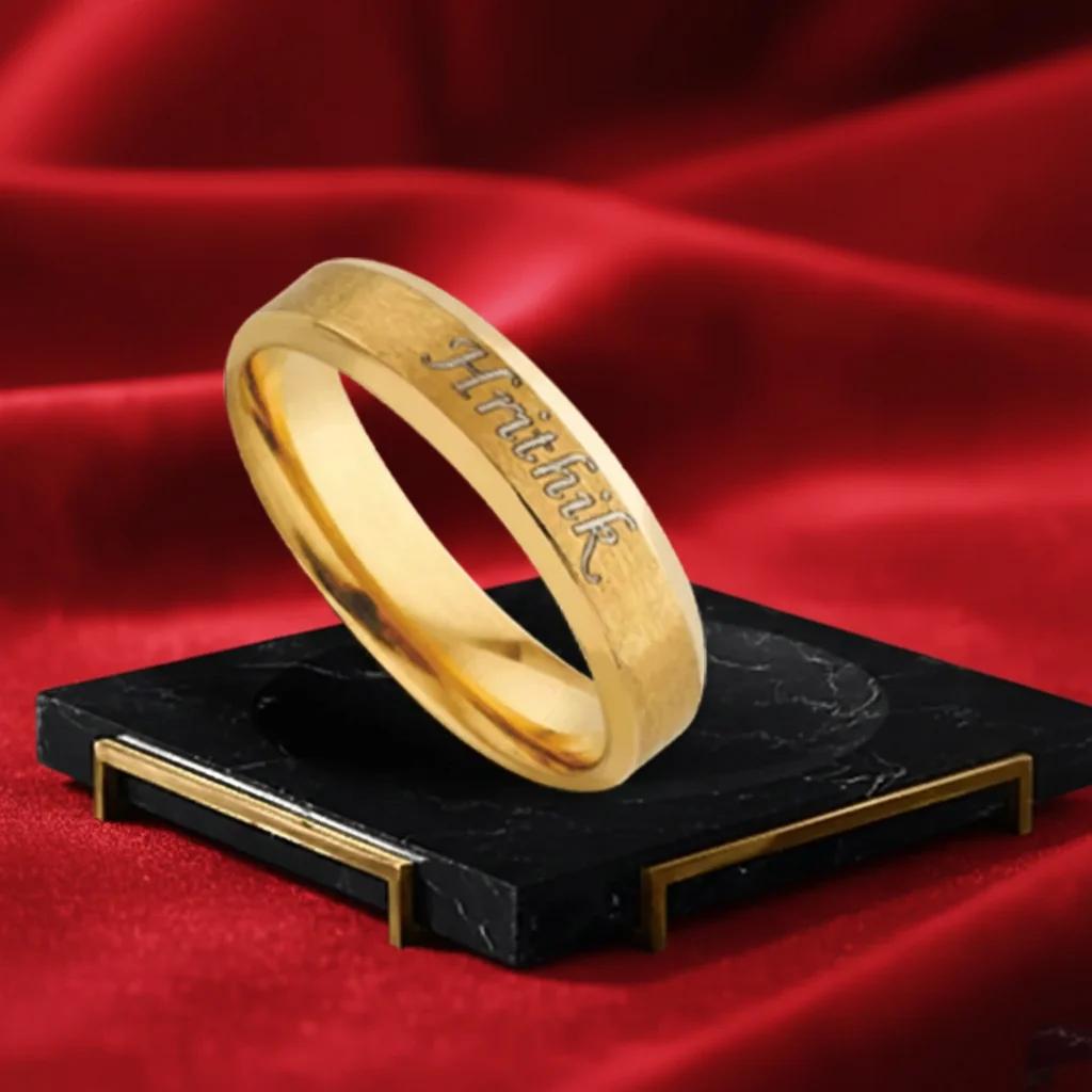 Zpics Name Engraved Men's Ring (Gold)