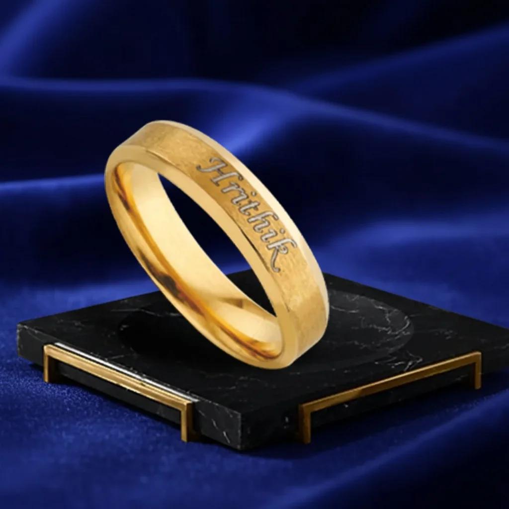 Men’s Custom Name Ring – Precision Engraved Personalization