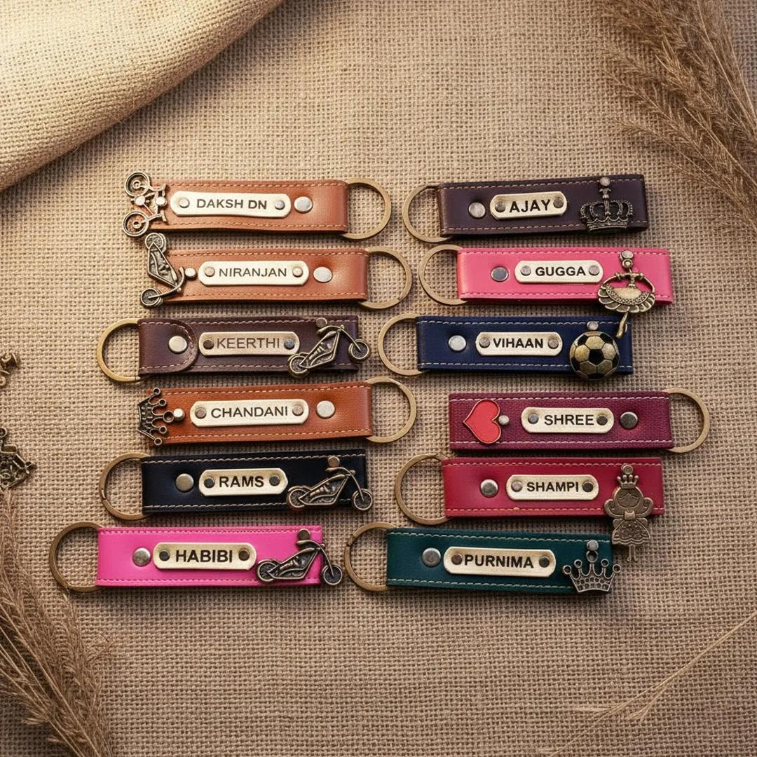 Zpics Leather Keychain - wine