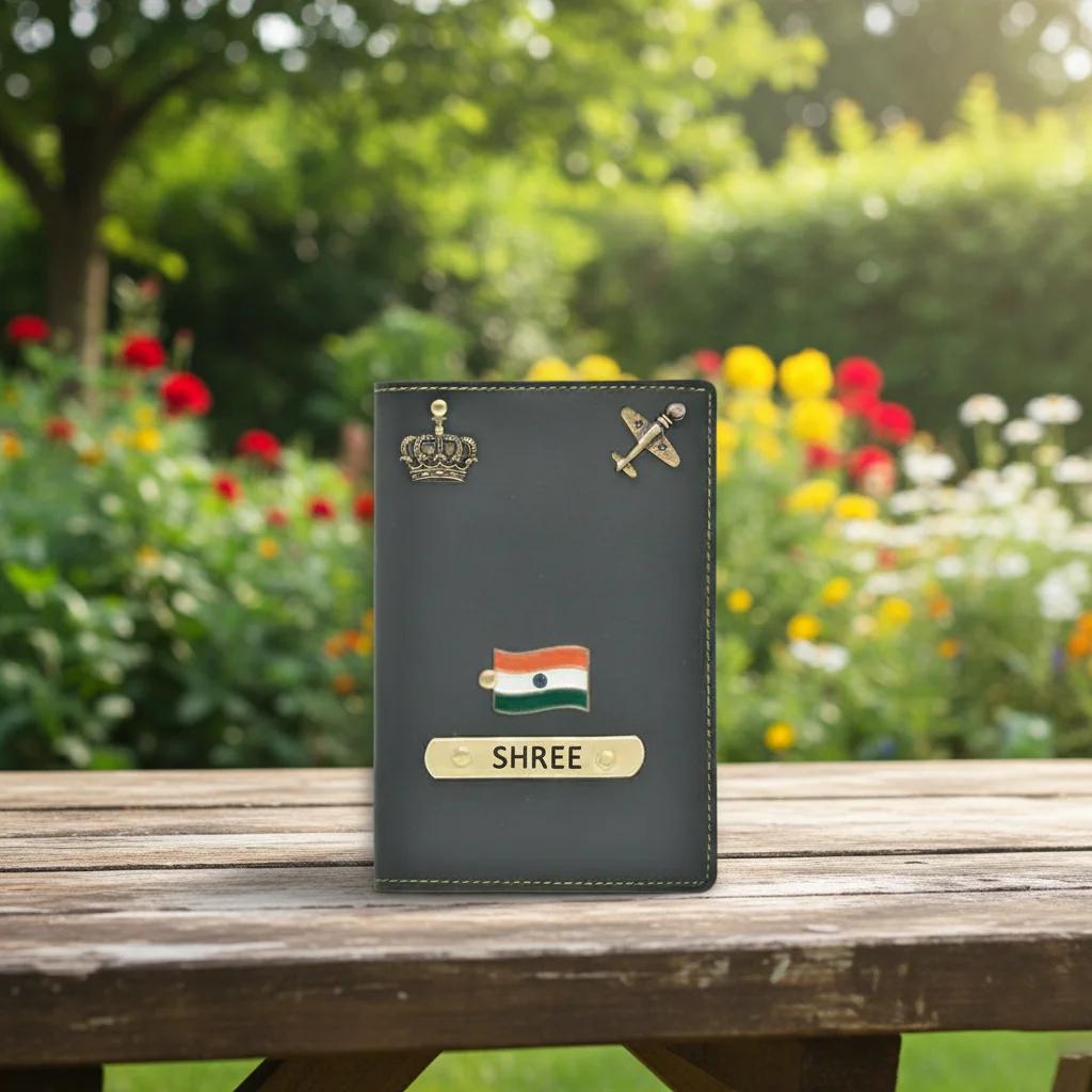 Zpics Passport Holder for Men - Grey