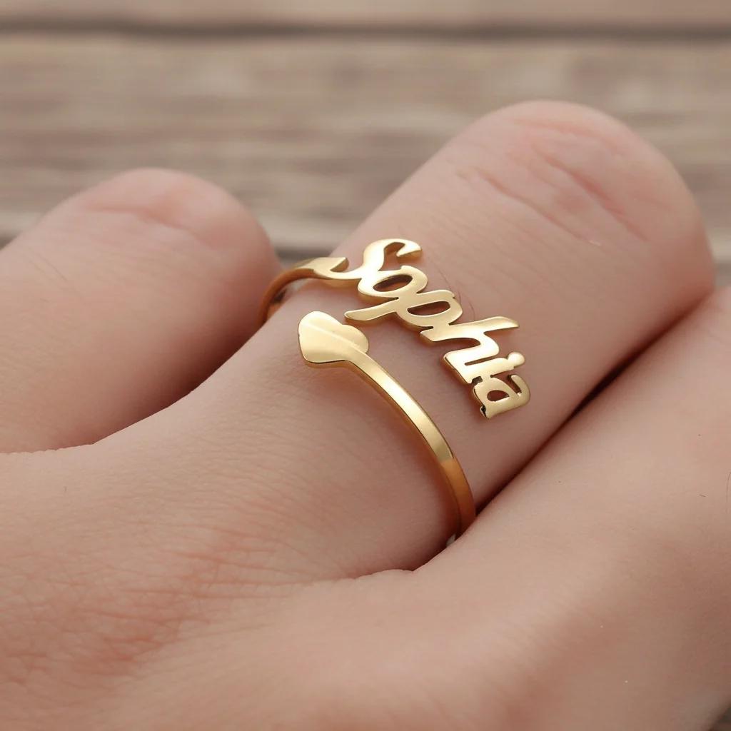 Zpics Personalized Name Ring