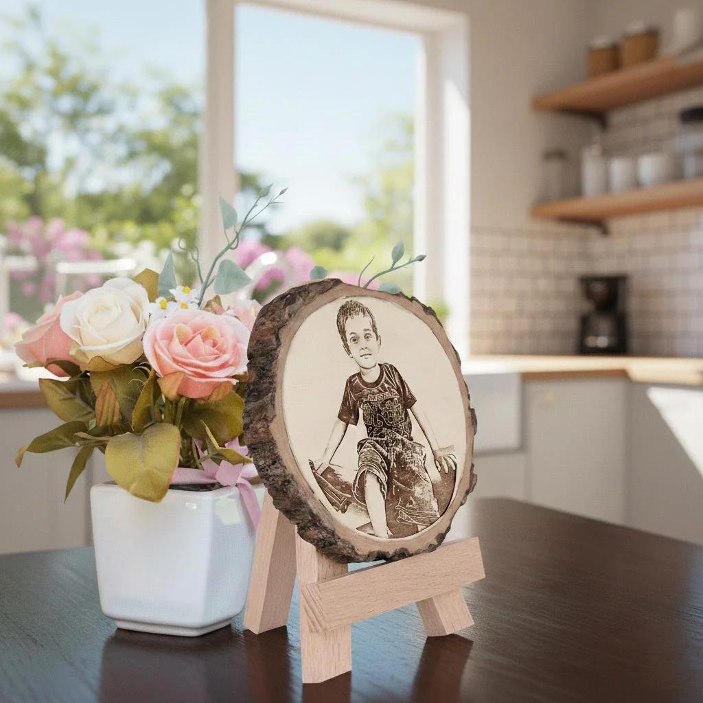 Zpics Birthday Wooden Slice Photo Frame (4 to 8 inches)