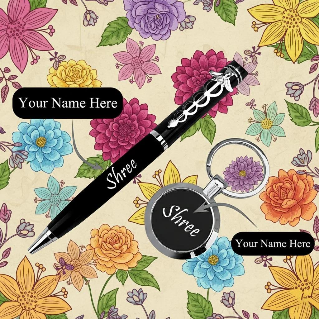 MH Decors Personalized Medical Pen and Keychain Set for Doctors