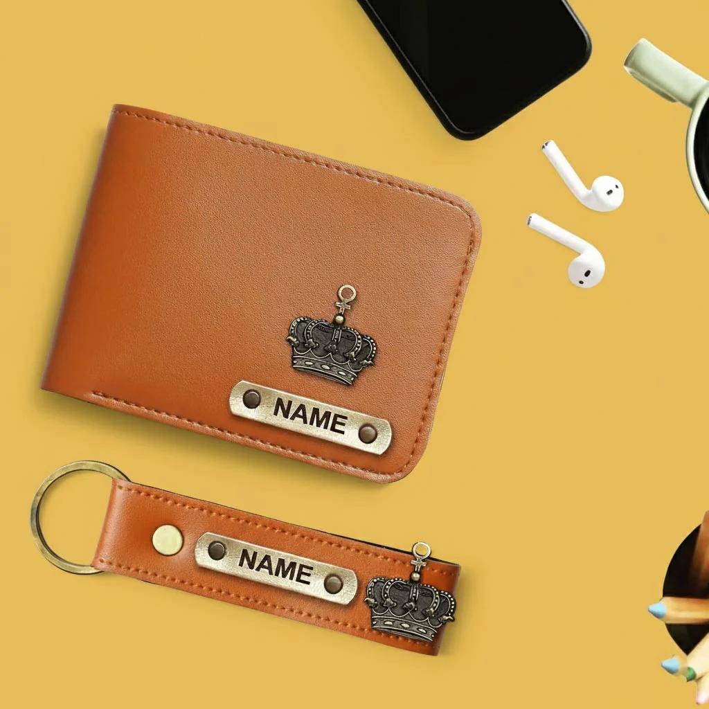 MH Decors Custom Men’s Wallet with Name & Charm – Elegant Vegan Leather