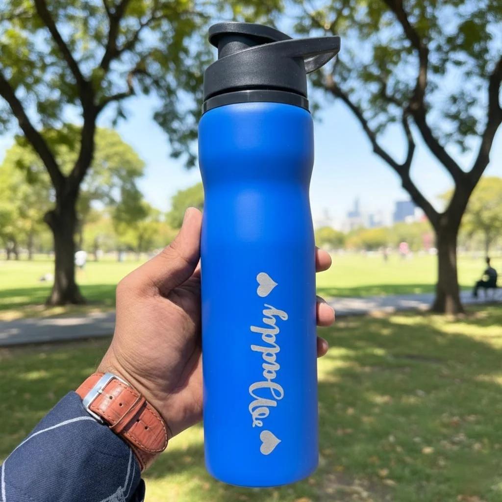 MH Decors Personalized Stainless Steel Water Bottle – Custom Name Engraving