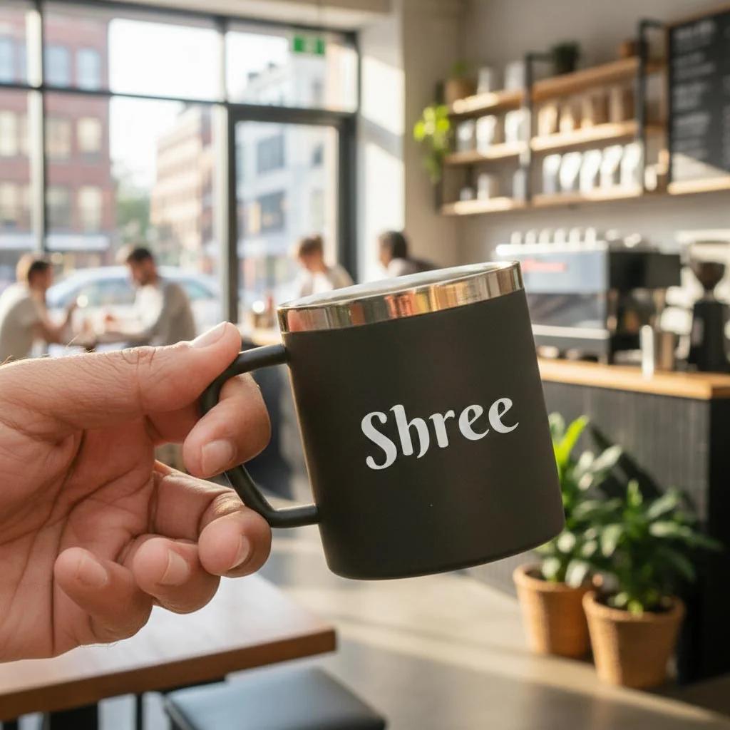 Zpics Customised Black Steel Mug