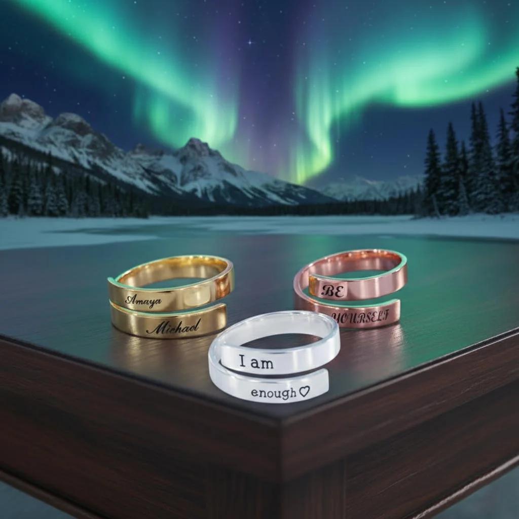 Zpics Custom Heart Name Rings Symbol of Love 