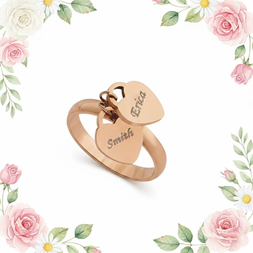 Zpics Custom Name Ring for women