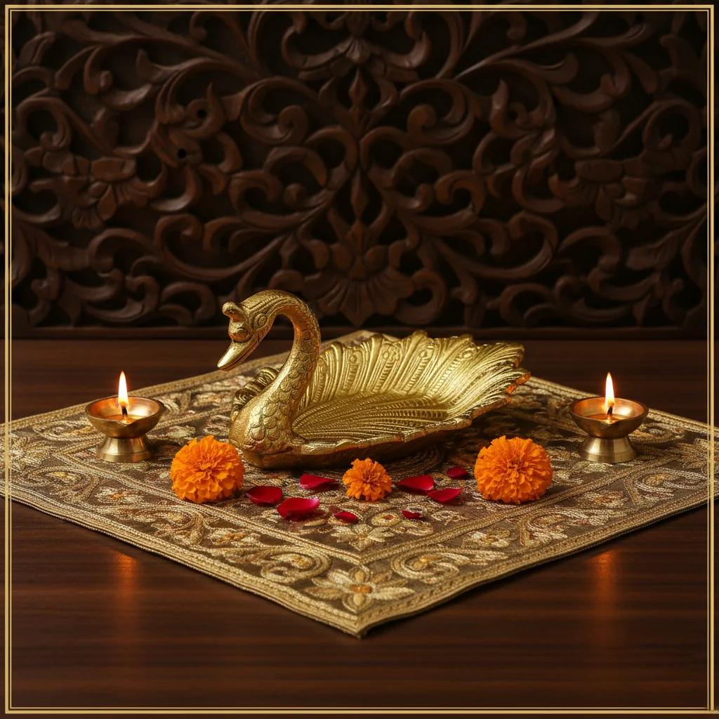 V Gifts Traditional German Silver Swan Figurine for Pooja, Gifting, and Decor