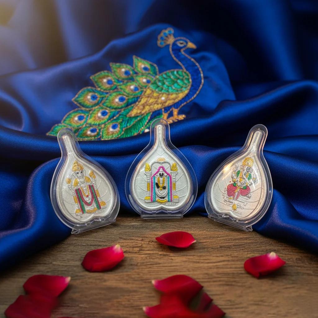 VPH Gift Store German Silver Leaf Shape Frame Plain Decorative Piece for Living Room