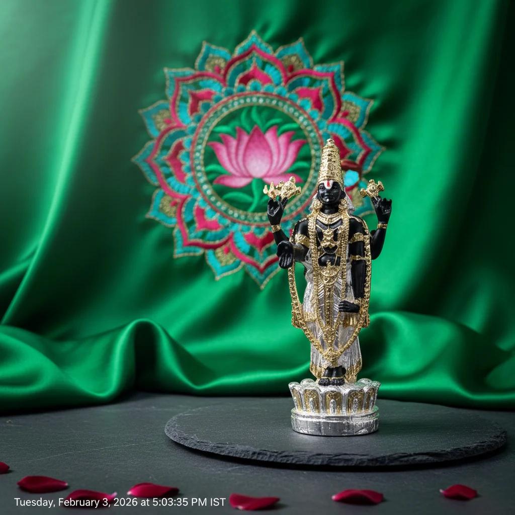 VPH Gift Store Elegant 2 Tone Balaji Idol 8 Inch German Silver Religious Statue