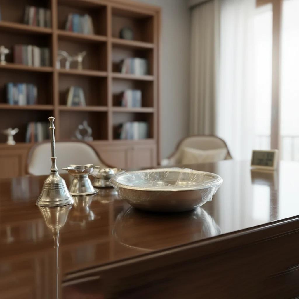 Elegant German Silver Ritual Vessel Set for Pooja Ideal for Ritual Offerings