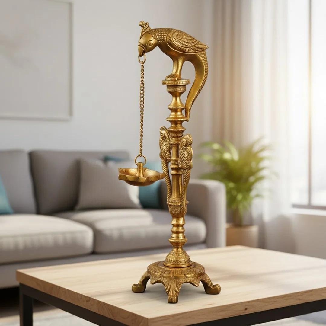 Brass Oil Lamp Diya for Home Pooja Rituals