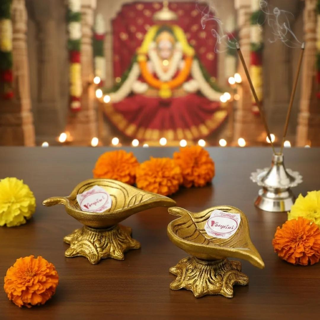Traditional Brass Diya for Home Pooja Rituals