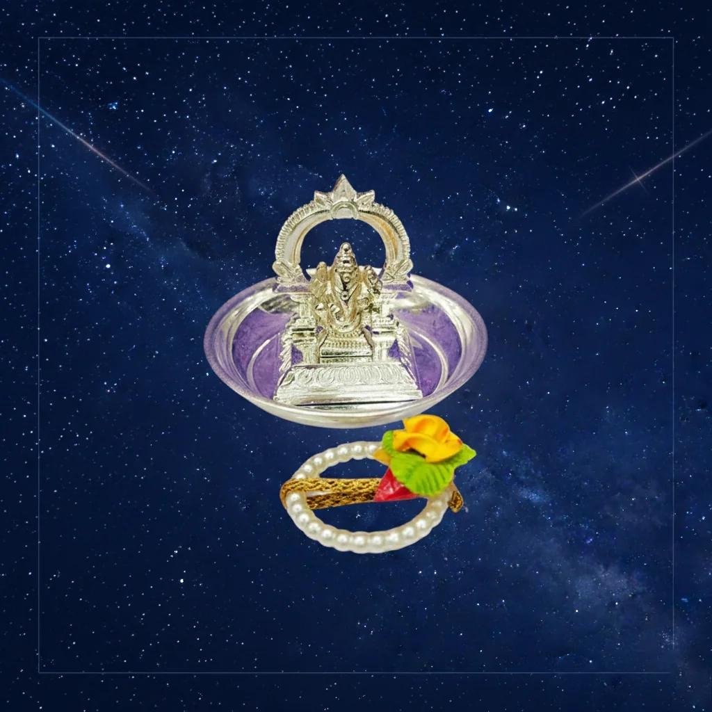 Value Gifts 10-Piece Lord Ganesh Plate Set with Pasupu Kumkuma Extra ₹20