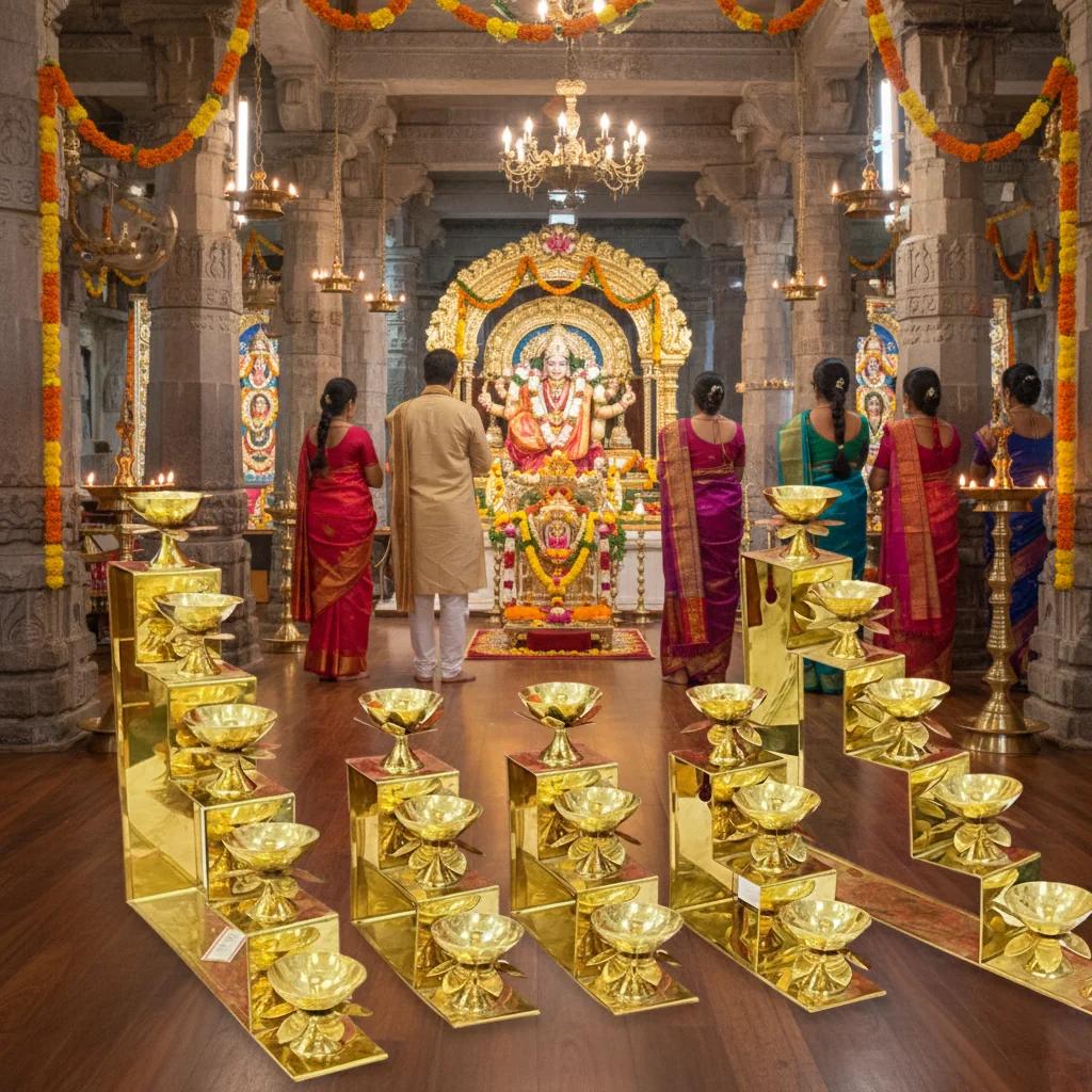 Value Gifts German Silver 3 & 5 Steps Diyas for Spiritual Lighting and Decor