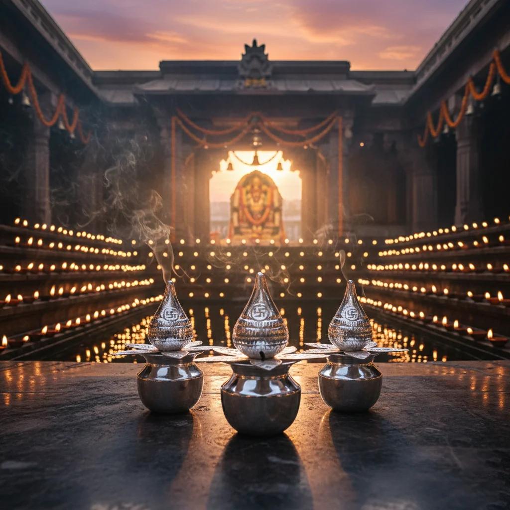 Value Gifts German Silver Kalasam Set of 10 Traditional Return Gifts for Weddings