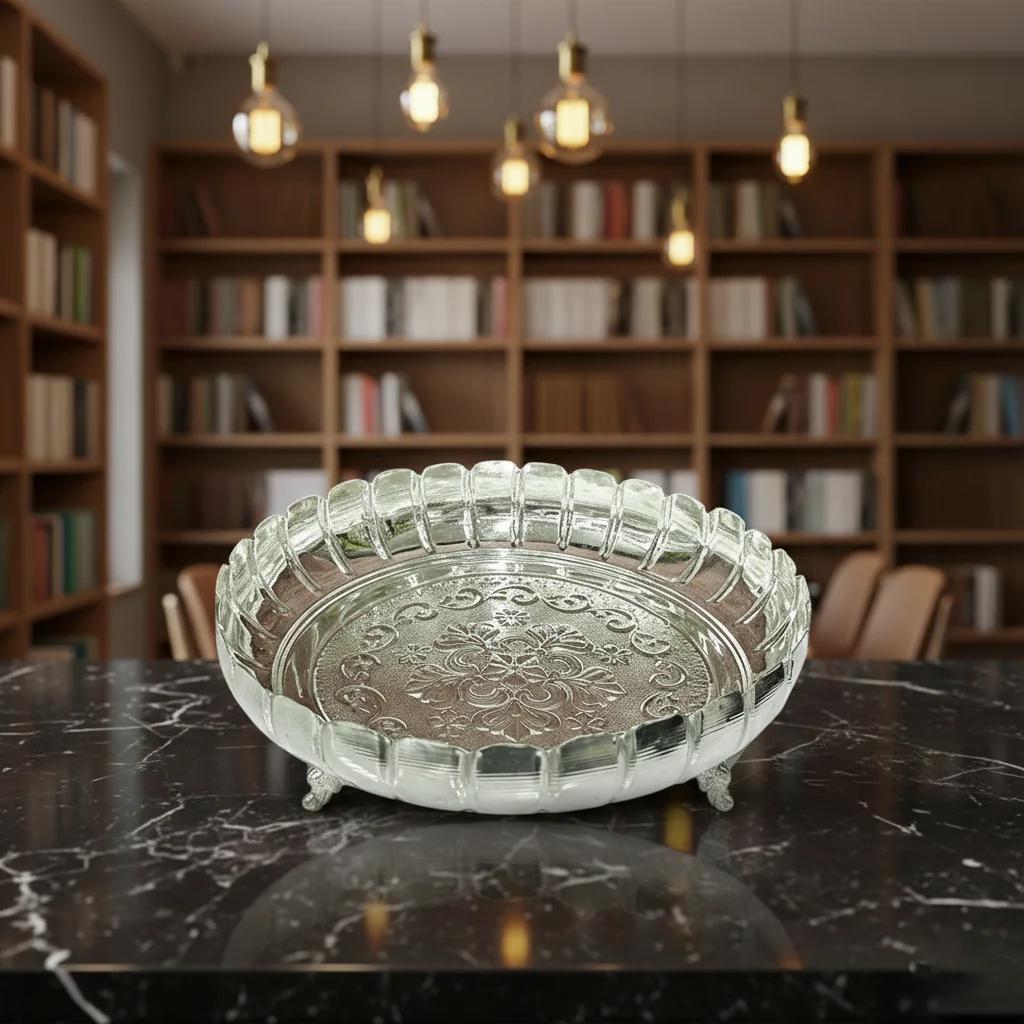 Value Gifts Elegant 2-in-1 16 Inch Diyas German Silver for Spiritual Decor