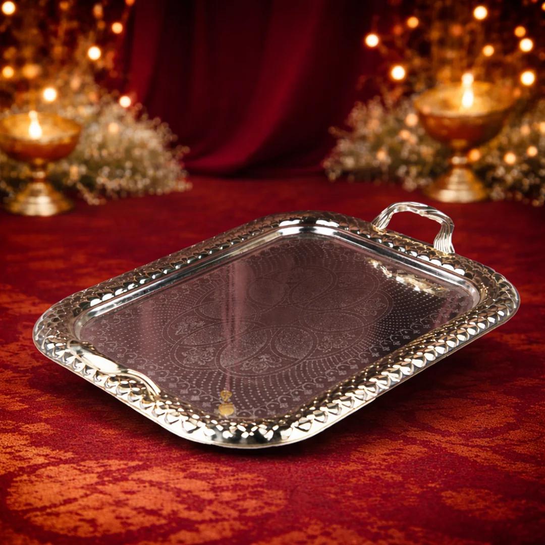 Value Gifts German Silver Wedding Tray Luxury Serving Solution for Weddings
