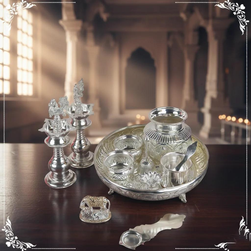 Griha Pravesh Set Premium German Silver Items