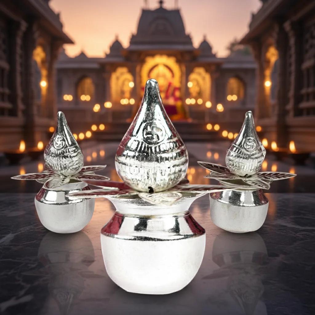 VPH Gift Store German Silver Kalasam Set of 10 Perfect for Pooja Return Gifts