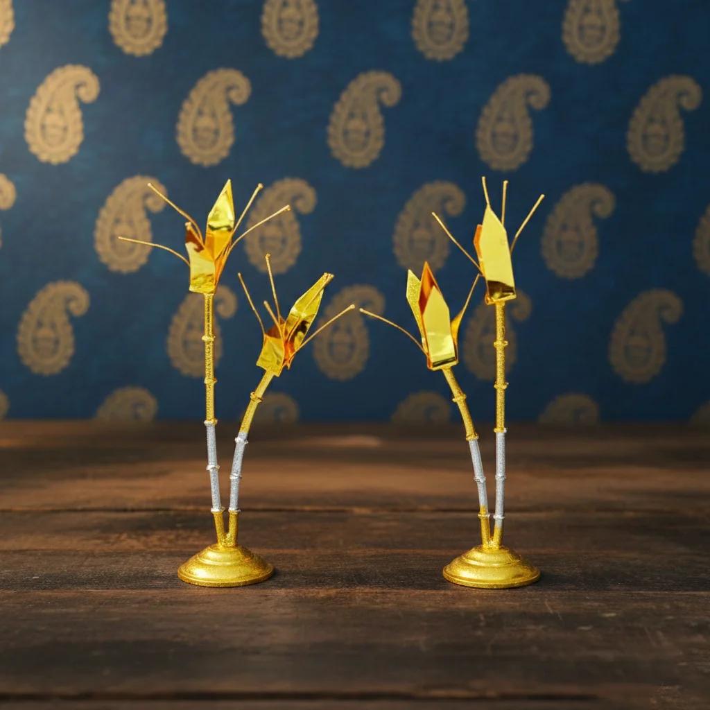 VPH Gift Store Elegant German Silver Sugarcane Trees Traditional Decorative Art