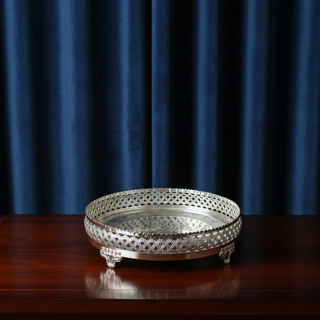 VPH Gift Store 10 Inch Heavy Tray German Silver Item for Pooja