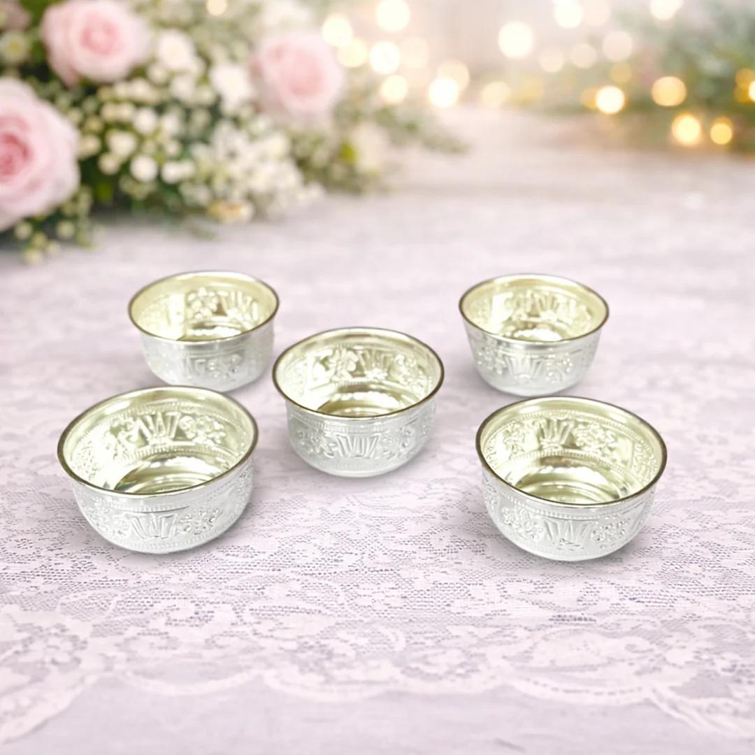 VPH Gift Store Premium German Silver Govindha Namalu Bowl Set (2 Pieces)