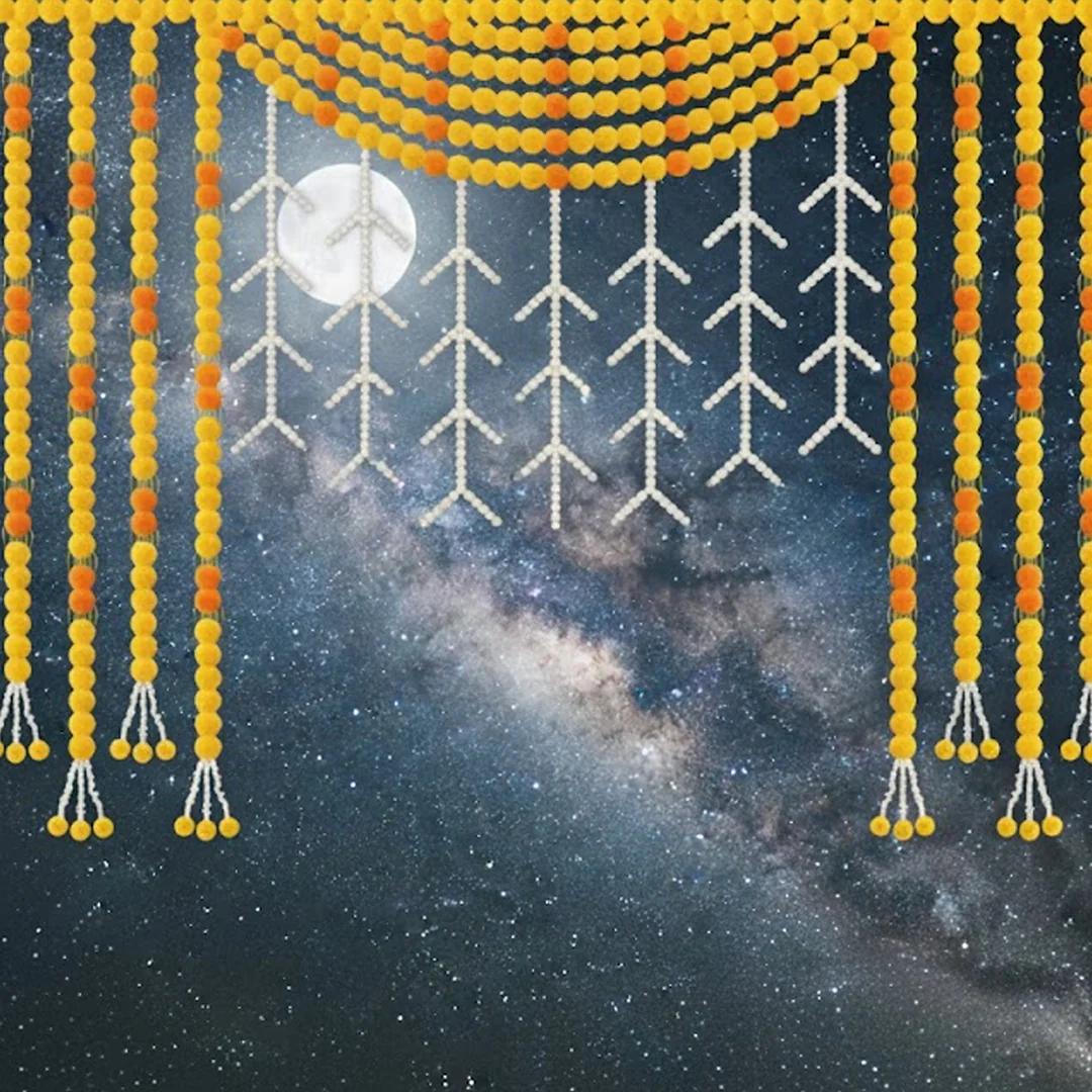 VPH Gift Store Banana Leaf Design with Hanging Flowers in Green