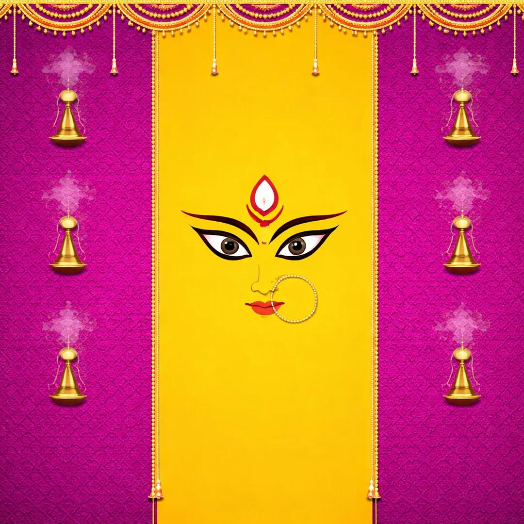 VPH Gift Store Durga Mata Backdrop Cloth for Pooja Decoration