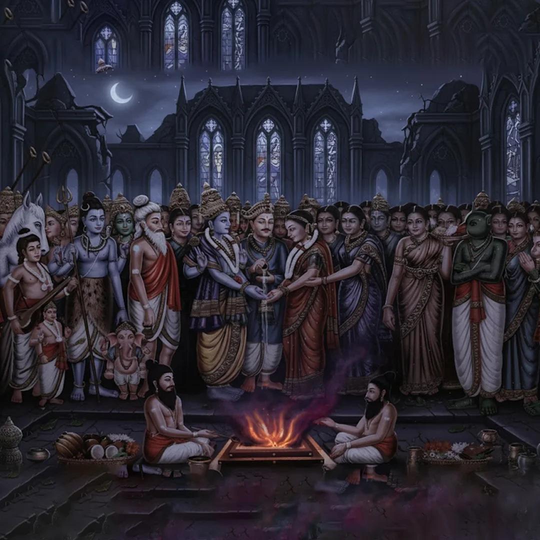 VPH Gift Store Wedding Backdrop Cloth for Srinivasa Kalyanam