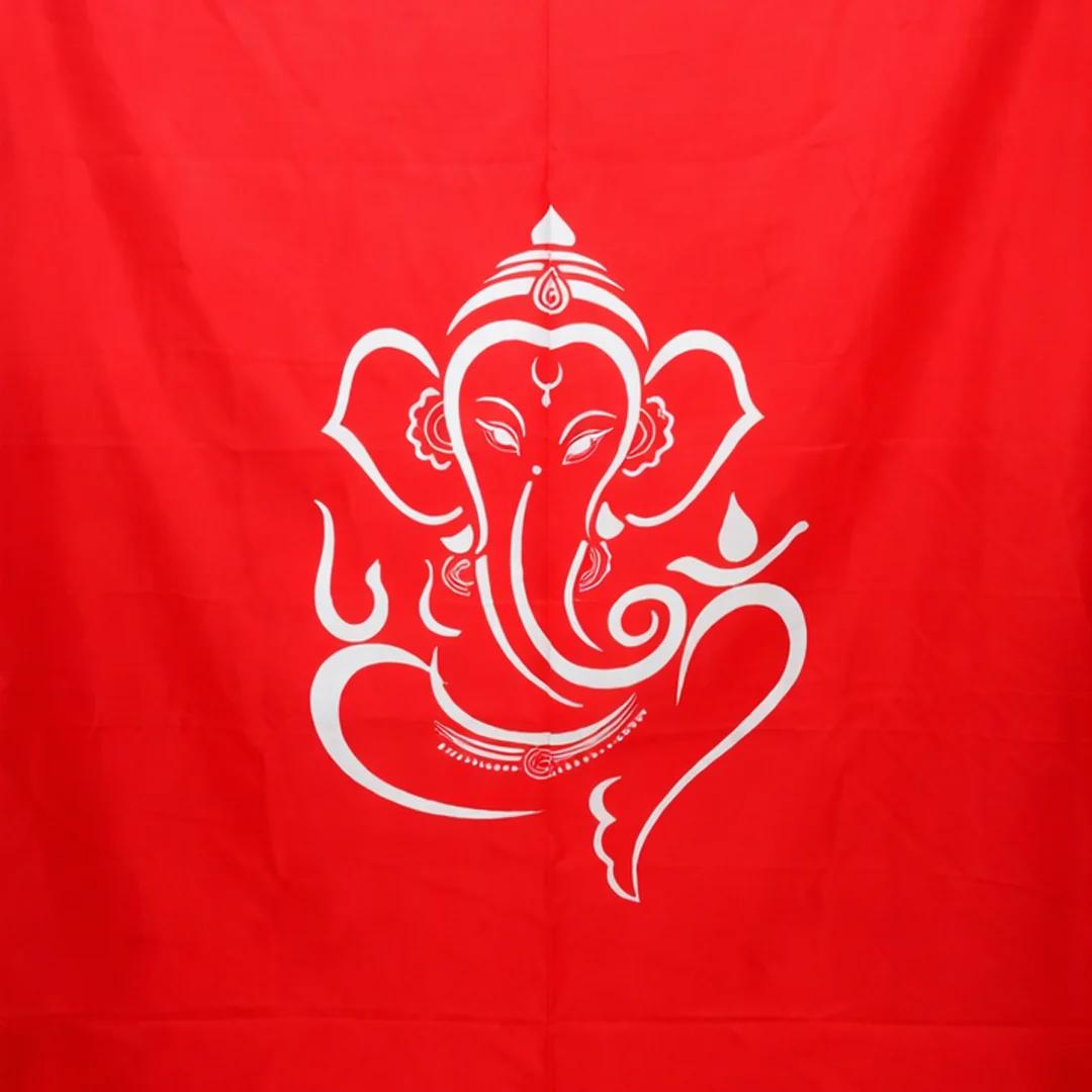 VPH Gift Store Ganesh Muggu Design Backdrop in Red (5x8 Ft)