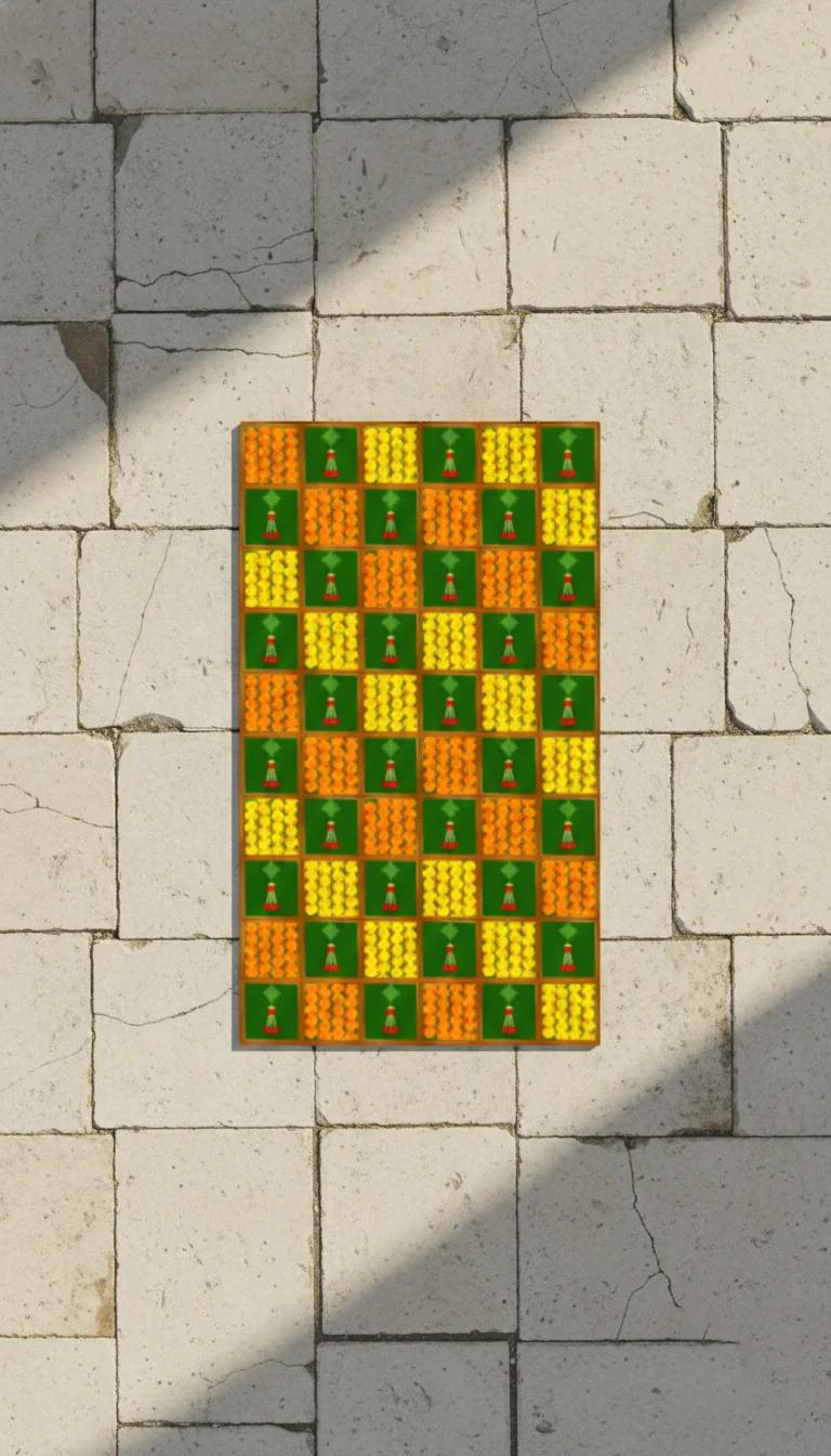 VPH Gift Store Vertical Green Pooja Backdrop Design (5x8 Ft)